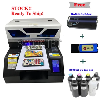 Complet automat A4 UV de Imprimantă cu ecran Tactil &Negru de cerneală, sistem de circulație pentru sticla pen caz de telefon tricou Acrilic pentru Lemn