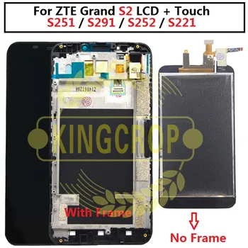 Complet LCD+Touch Screen Digitizer Asamblare Pentru ZTE Grand S2 S 2 II S251 S291 S252 S221 lcd cu rama Transport Gratuit