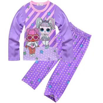 Complet Maneca Bumbac Fete pentru Copii LOL Papusa Seturi de Pijamale Copii, Pijamale Copii Pijamale Pijamale Copii Homewear îmbrăcăminte de noapte