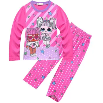 Complet Maneca Bumbac Fete pentru Copii LOL Papusa Seturi de Pijamale Copii, Pijamale Copii Pijamale Pijamale Copii Homewear îmbrăcăminte de noapte