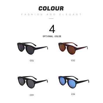 CONCHEN 2019 NOU Retro ochelari de Soare Polarizat Bărbați Femei Cadru Rotund de Brand Designer de Moda Unisex Ochelari de Soare de sex Masculin Mare Cadru UV400