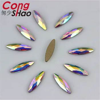 Cong Shao 100buc 3x11mm Pietre de Sticlă de ornamente Pentru Unghii de Arta decoratiuni DIY Sclipici costum Spate Plat pietre si cristale CS15C