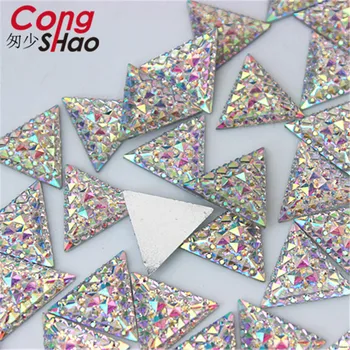 Cong Shao 200PCS 16mm AB Culoare formă Triunghiulară Rășină Stras flatback pietre si cristale costum Butonul de Accesorii YB666