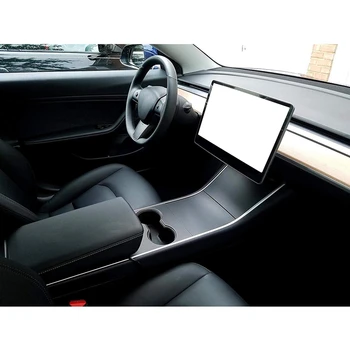 Consola centrala Folie Kit de Carbon Firber Autocolant Protector pentru Tesla Model 3 - Negru Mat