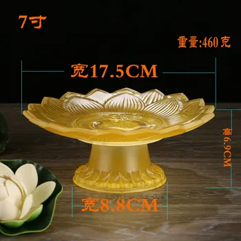 Consumabile budist Templu Budist Furnizează în stil Chinezesc Imitație de Sticla Lotus Platou cu Fructe Platou cu Fructe de Platou cu Fructe