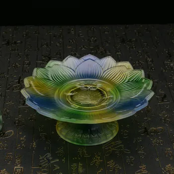 Consumabile budist Templu Budist Furnizează în stil Chinezesc Imitație de Sticla Lotus Platou cu Fructe Platou cu Fructe de Platou cu Fructe