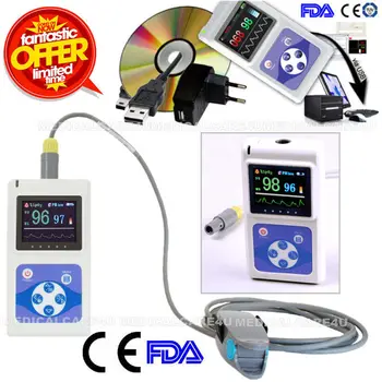 Contec CE&FDA Mână Pulsoximetru,USB PC software de analiză CMS60D,SPO2,PR