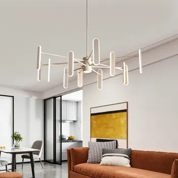 Contemporan Simplu Aur Alb Estompat LED Multiple Capul Candelabru pentru Dormitor Sufragerie Living Restaurant Interior Decor Lampa