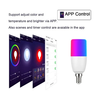 Control vocal 7W RGB Inteligent Bec Estompat E14 WiFi LED-uri Lampa de Lucru Cu Alexa Google Asistent de Economisire a Energiei Bec