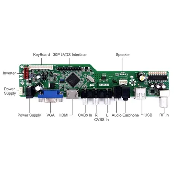 Controler de Bord Kit pentru LP154WX4-TLC9 LP154WX4-TLCA LP154WX4-TLCC TV+HDMI+VGA+AV+USB, LCD, ecran LED Driver de Placa