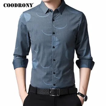 COODRONY Brand Camasa cu Maneca Lunga Barbati Primavara Toamna New Sosire Business Casual Shirt Mens de Moda Model de Combinezon Homme C6042