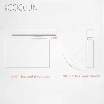 COOJUN Track Light LED, Spoturi LED 6W 2/3 Sârmă 3000K 4000K Ra85 de Iluminat Interior Pentru Casa Magazin de Îmbrăcăminte Lampă de Tavan Feroviar de Lumini