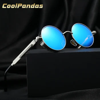 COOLPANDAS Rotund Ochelari de Soare Barbati si Femei Polarizat ochelari de Soare John Lennon Bunica ochelari de Soare Gotic Steampunk Epocă Ochelari de Sol