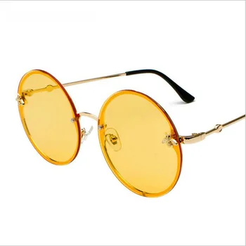 COOLSIR 2020 Albine Rotund ochelari de Soare Arată O Subțire Și o Pereche De Ochelari fără ramă Retro Cerc Mare Ochelari Oculos