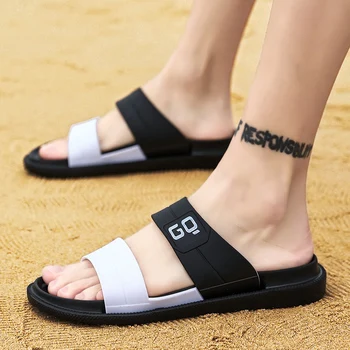 COOLVFATBO Bărbați Papuci EVA Non-alunecare de pe Plajă în aer liber șlapi de Vară 2020 Pantofi Casual Diapozitive Negru Sandale Plus Dimensiune 40-45