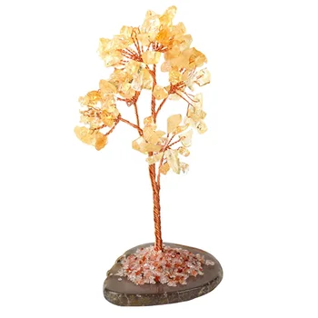 Copac Bani Naturale Cristal Cadou Decorativ Avere Avere Mini Manual Ornamente De Masă Biroul De Acasă De Noroc Feng Shui Ambarcațiuni