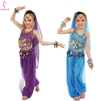 Copii Belly Dance Costume Set Dans Oriental Costume Fete Bellydance Egiptean Copil Bollywood Indian Dansul Din Buric Îmbrăcăminte