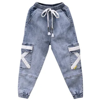 Copii Blugi Largi Haine Pentru Adolescent Talie Elastic Supradimensionate Blugi Largi Casual Elastice Pantaloni Pentru Băiat Frumos Hotsale