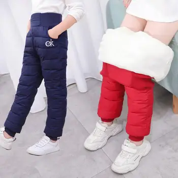 Copii Băieți fete cald iarna pantaloni copii uza 3-15T copii haine de lână în interiorul pantaloni sport adolescente pantaloni uza