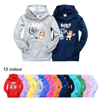 Copii casual buzunar pulover bingo bluey băieți și fete cu gluga top hanorace pentru fete adolescente băiat tricoul 5-15Y
