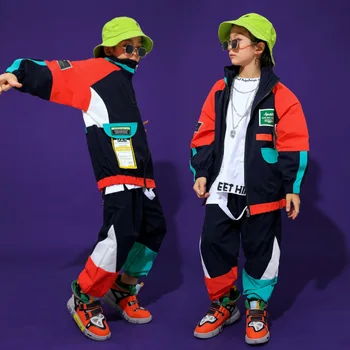 Copii Cool Hip Hop Îmbrăcăminte De Top Pulover Buzunar Sacou Tricou Running Pantaloni Casual Fete Baieti Jazz Dans Costum De Haine Purta