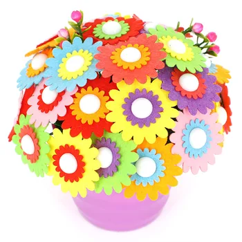 Copii Creative DIY Butonul Buchet Pachet de Materiale Grădiniță Handmade Colorate Butonul de Flori de Ziua Mamei, Cadouri, Jucării DIY
