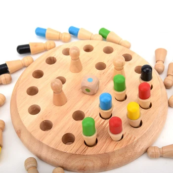 Copii Din Lemn De Memorie Joc De Șah Băț De Chibrit Bloc Distractiv Joc De Bord De Învățământ Culoare Cognitive Capacitatea De Familie Joc De Partid Jucărie