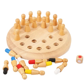 Copii Din Lemn De Memorie Joc De Șah Băț De Chibrit Bloc Distractiv Joc De Bord De Învățământ Culoare Cognitive Capacitatea De Familie Joc De Partid Jucărie