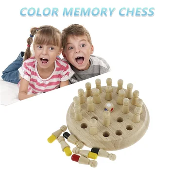 Copii Din Lemn Meci De Memorie Stick Joc De Șah Bloc Distractiv Joc De Bord De Învățământ Culoare Cognitive Capacitatea De Jucărie Pentru Copii