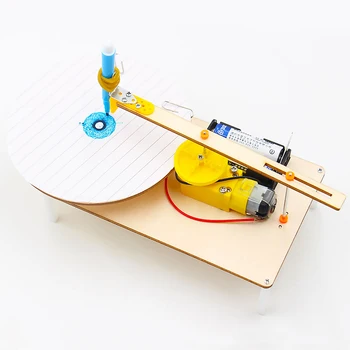 Copii Distracție DIY din Lemn Asamblate Electric Plotter Model de Kit de Creatie Robot de Desen Fizica Experiment Științific Jucărie de Învățământ