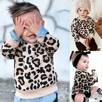 Copii Fată Băiat Leopard De Imprimare Topuri Cu Maneci Lungi Haina Jachete Haine