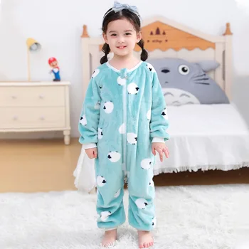 Copii Fată Pijamale Desene animate Noi Salopeta Flanel Urs Animale Joaca Costum cu Mâneci Lungi Hoodie Cald Drăguț Amuzant dintr-O Bucata Pijama