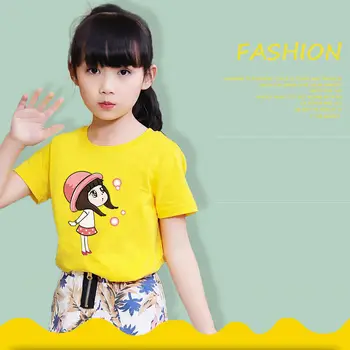 Copii Fete de Vara Tricouri 2020 Primăvară Topuri pentru Copii din Bumbac Tricou Fete Copii Haine de Desene animate Cămașă Albă pentru Adolescente 2-14Yrs