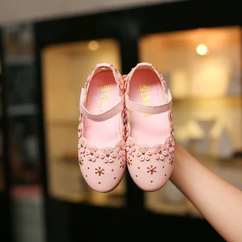 Copii Fete Pantofi De Brand Nou Design Gol Flori Prințesă De Moda Fete Singure Pantofi Plat Moale Fete Toamna Adidași Mărimea 21-30
