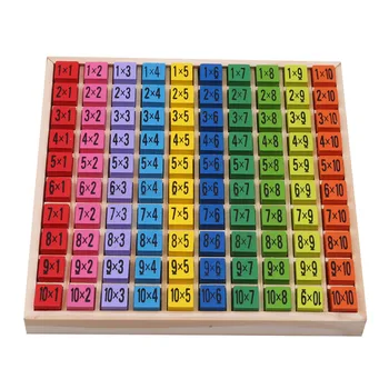 Copii Jucarii Din Lemn 99 Tabel De Multiplicare Matematica Jucărie 10*10 Figura Blocuri Copilul Invata De Învățământ Montessori Cadouri