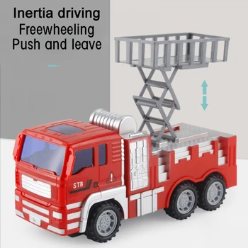 Copii mari toamna-rezistent la foc camion jucărie set camion cu scara de ridicare aspersoare Pompier inginerie camion de Jucărie Jucării Educative
