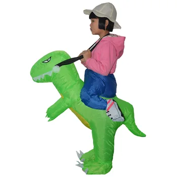 Copii Mascota Verde Dinozaur T-REX Gonflabil Costum pentru Băieți și Fete de Echitatie Dino Rochie de Petrecere Costume Halloween Cosplay de Desene animate Toy