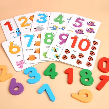Copii Matematica Aritmetica De Predare Montessori Jucării Pentru Copii Mai Devreme Jucarii Educative De Numărare Numărul De Lemn Cunoaștere Cadou De Ziua De Nastere