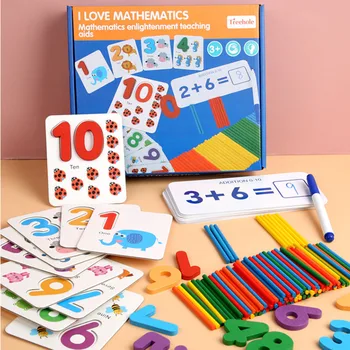 Copii Matematica Aritmetica De Predare Montessori Jucării Pentru Copii Mai Devreme Jucarii Educative De Numărare Numărul De Lemn Cunoaștere Cadou De Ziua De Nastere