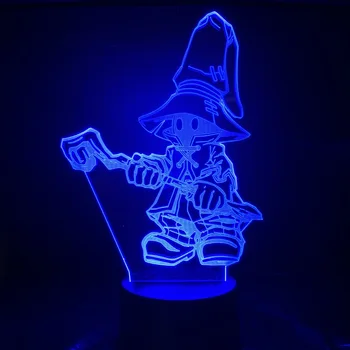 Copii minunat Led Lumina de Noapte Vivi Ornitier Figura Veioza pentru Dormitor Copil Decor Cadou Joc Final Fantasy Led Lampă de Noapte 3d