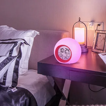 Copii Muzica pentru Copii Ceas cu Alarmă Inteligent Studiu Timer LED-Nightlight Circular Senzor Tactil Noptiera Ceas de Birou Accesorii pentru Casa