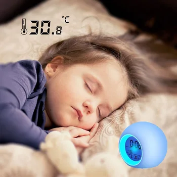 Copii Muzica pentru Copii Ceas cu Alarmă Inteligent Studiu Timer LED-Nightlight Circular Senzor Tactil Noptiera Ceas de Birou Accesorii pentru Casa