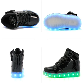 Copii pantofi Casual Moda Adidași de Lumină LED-uri USB Luminos Aprins Pantofi Copii Băieți Fete Apartamente pantofi Sport 019