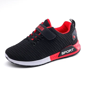 Copii Pantofi de Sport de Toamna Băieți Fete Anti-alunecare Mozaic Plasă Respirabil Copii Adidasi Copil Running Shoe Black Red