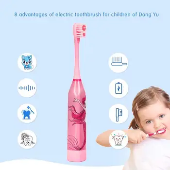 Copii Periuta de dinti Electrica Cartoon Model fata-verso Perie de dinti Electrica Perie de Dinți pentru Copii cu 2 buc de Înlocuire Cap