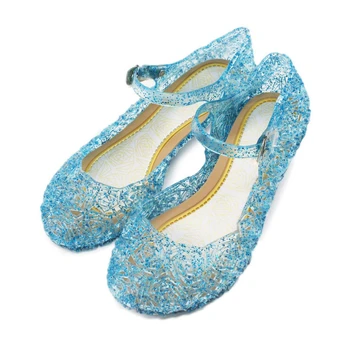 Copii Printesa Cosplay Accesorii Fete Elsa Sandale Albastre Sophia Violet Frumusete de Dormit Roz Transparent PVC Gol Pantofi