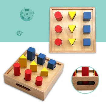 Copii Puzzle-uri din Lemn Jucarii Meci de Memorie Stick de Șah Joc de Puzzle Distractiv Joc de Bord de Învățământ Culoare Cognitive formă Geometrică Jucarii