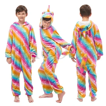 Copii Unicorn Pijamale Desene Animate Salopete Pentru Copii Animale Traverse Pătură Costum De Iarna Fete Baieti Onesies Licorne Sleepwear