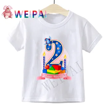 Copii Ziua de nastere Drăguț Numărul 2 de Desene animate de Imprimare Tricou Copii Sunt 2 Haine tricouri Băiat și Fată Amuzant 2 Ani Cadou Tricou Copil