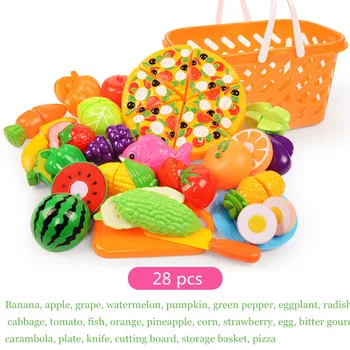 Copiii bucătărie, jucării de Plastic, fructe și legume, jucării de tăiere garnitură de legume fructe jucărie Pretinde Juca alimente pizza bucatarie jucarii copii